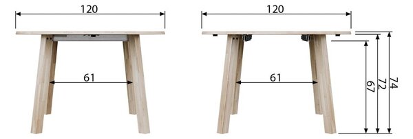 Stół rozkładany WOOOD Lange, ⌀ 120 cm