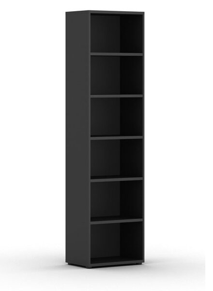 Biblioteka INTEGRO, 2300 x 600 x 400 mm, 5 półek, grafit