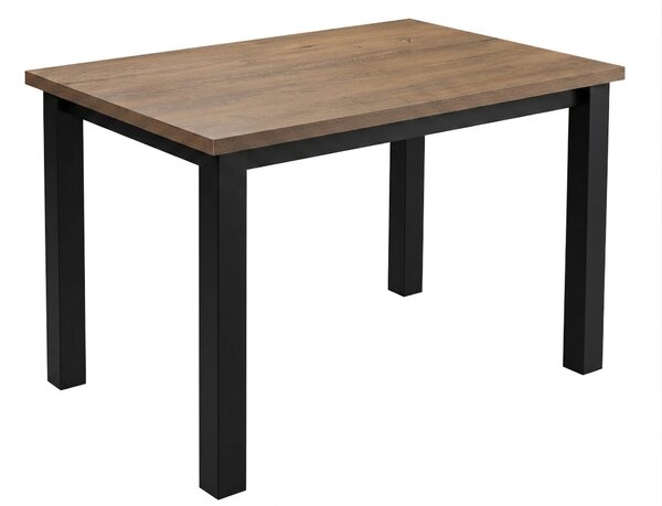 Zestaw stół 120x80 Czarny/Dąb lefkas z 5 krzesłami Czarny/Beż K005-5