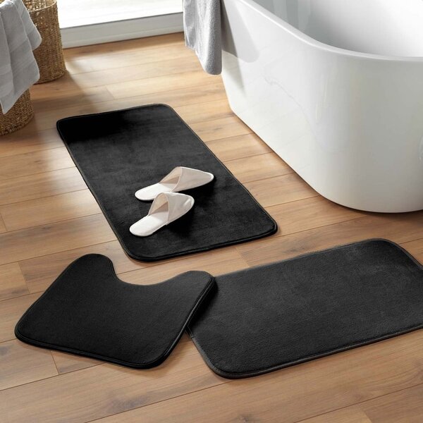Czarny dywanik łazienkowy do WC 45x45 cm Vitamine – douceur d'intérieur