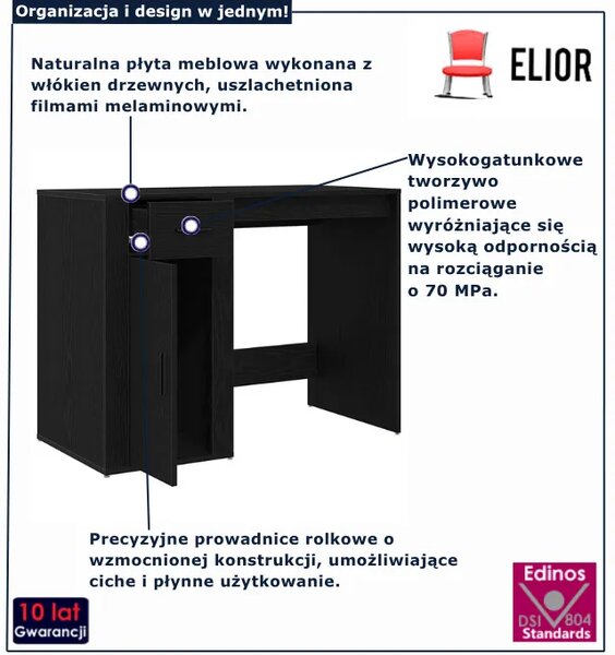 Nowoczesne biurko czarny dąb P6-T67