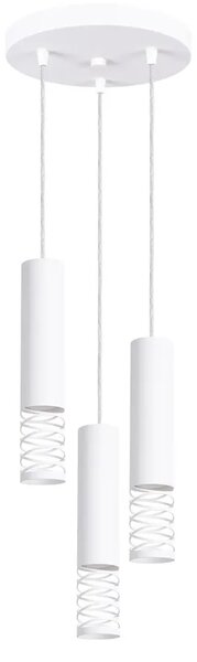 Biała nowoczesna lampa wisząca z trzema tubami N4-B72