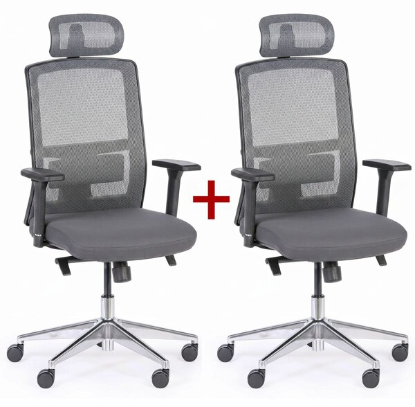 Krzesło biurowe NED MF 1+1 GRATIS, szary