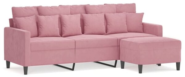 Sofa 3-osobowa z podnÃ³Å¼kiem, rÃ³Å¼owa, 180 cm, aksamitem