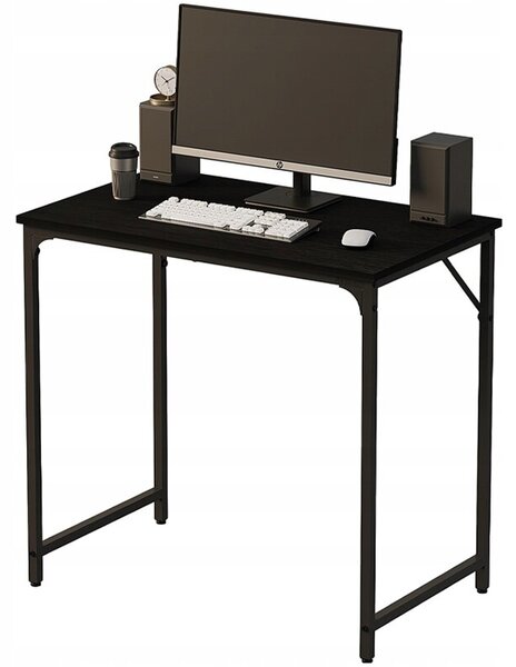 Biurko komputerowe – czarne, industrialne, nowoczesny styl loft, 80 cm