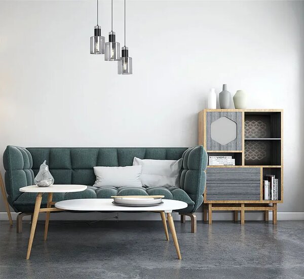 Elegancka szklana lampa wisząca nad stół - A470 E9-B80