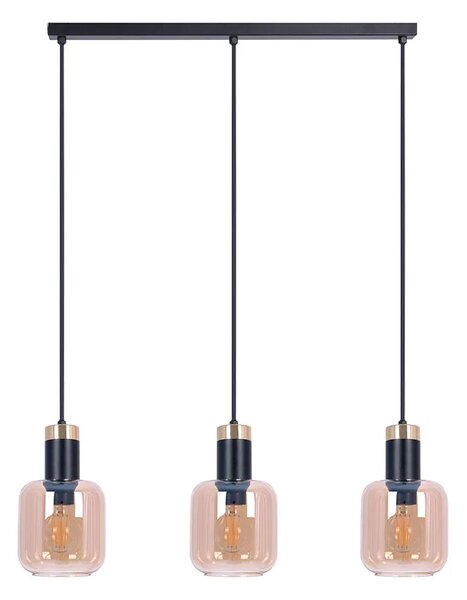 Potrójna szklana lampa wisząca na listwie 14X A557 P6-F18