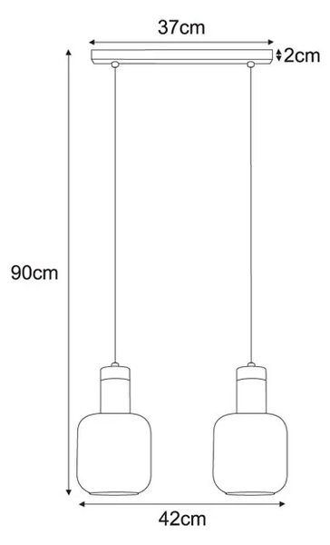 Podwójna lampa wisząca punktowa nad wyspę - 2X A555 K2-P88