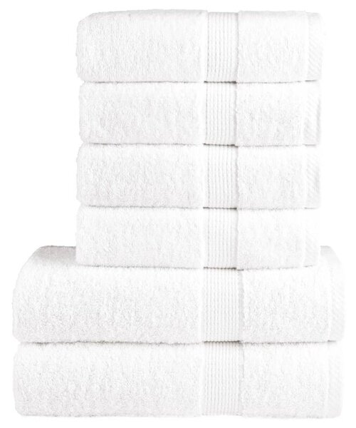 Zestaw 6-częściowy ręczników premium solund, biały, 600 g/cm²