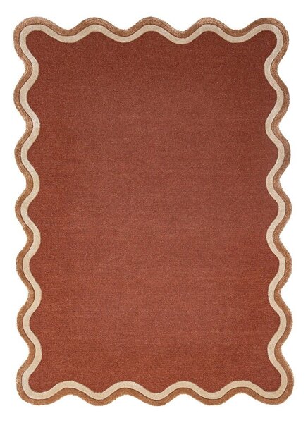 Dywan z mieszanki wełny tkany ręcznie w kolorze terakoty 160x230 cm Rivo Wool – Flair Rugs