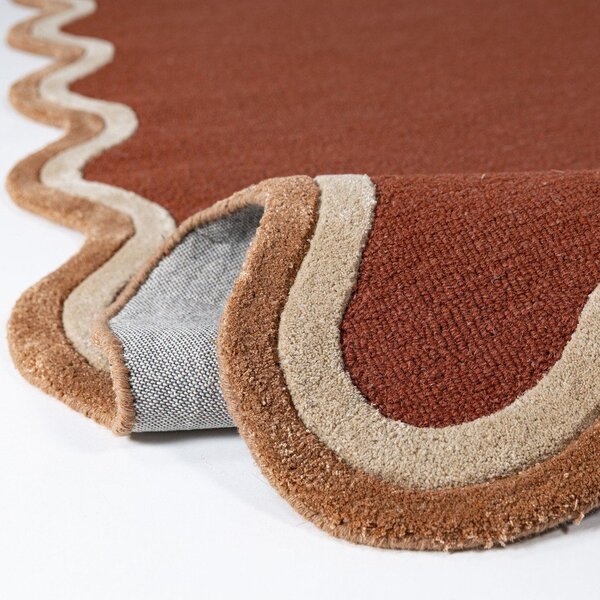 Dywan z mieszanki wełny tkany ręcznie w kolorze terakoty 160x230 cm Rivo Wool – Flair Rugs