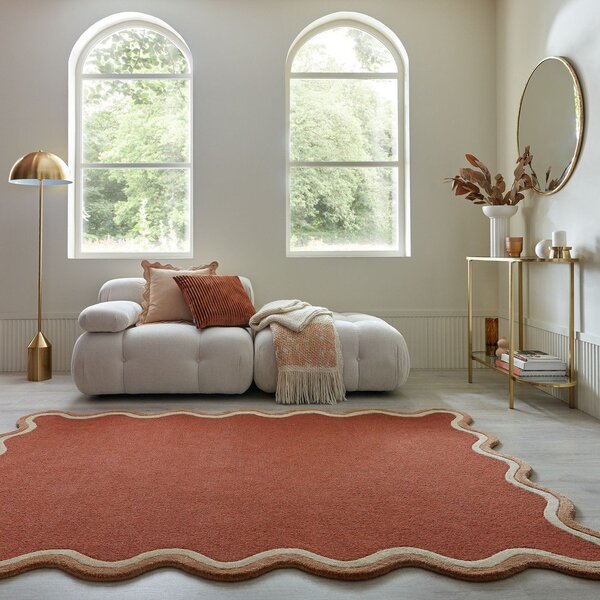 Dywan z mieszanki wełny tkany ręcznie w kolorze terakoty 160x230 cm Rivo Wool – Flair Rugs