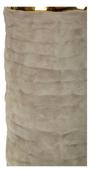 Jasnoszara/kremowa lampa stołowa ceramiczna z tekstylnym kloszem (wysokość 73 cm) Lima – Mauro Ferretti