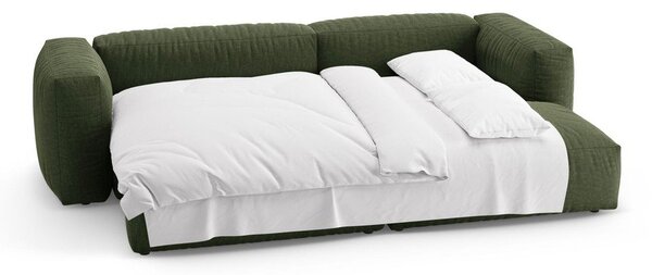 Zielony rozkładany narożnik modułowy (prawostronny/z szezlongiem) Martina – Micadoni