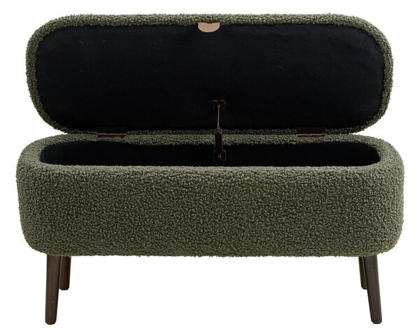 Zielona ławka z materiału bouclé Harlow – House Nordic
