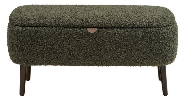 Zielona ławka z materiału bouclé Harlow – House Nordic