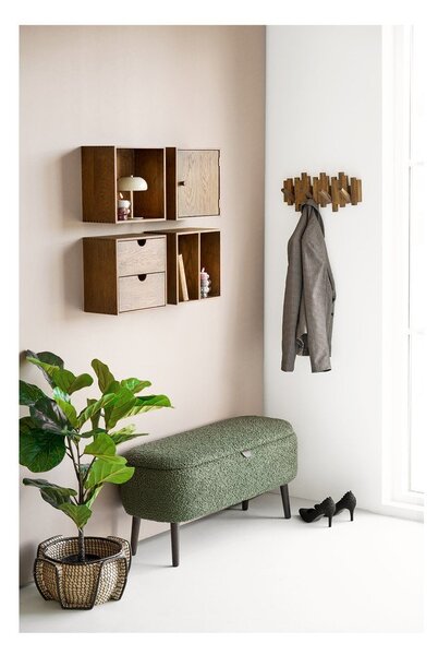 Zielona ławka z materiału bouclé Harlow – House Nordic