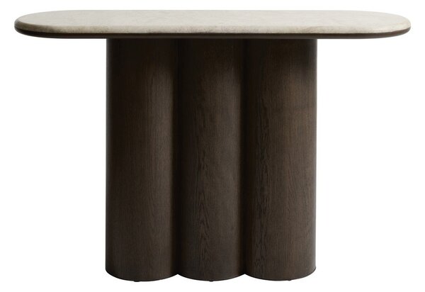 Konsola z marmurowym blatem w ciemnym naturalnym kolorze 38x120 cm Piazze – Unique Furniture