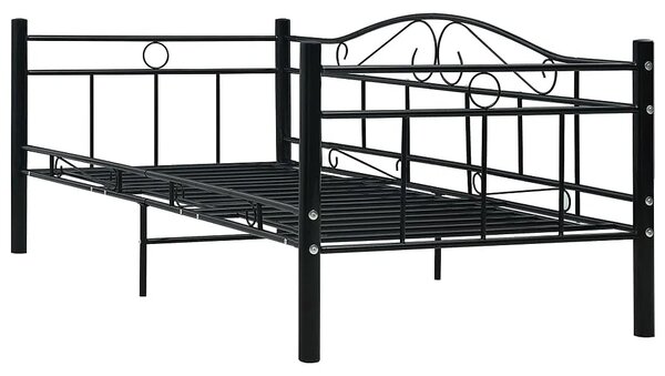Czarne metalowe łóżko jednoosobowe 90x200 cm B5-K69