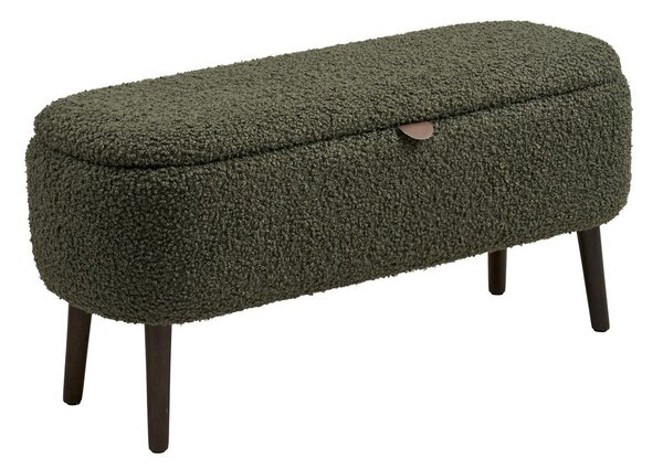 Zielona ławka z materiału bouclé Harlow – House Nordic