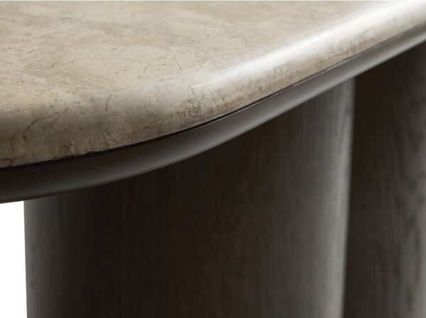 Konsola z marmurowym blatem w ciemnym naturalnym kolorze 38x120 cm Piazze – Unique Furniture