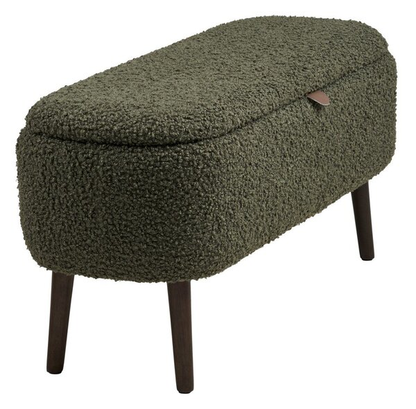 Zielona ławka z materiału bouclé Harlow – House Nordic