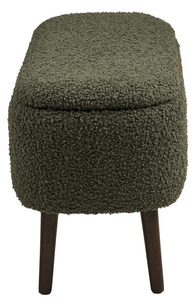 Zielona ławka z materiału bouclé Harlow – House Nordic