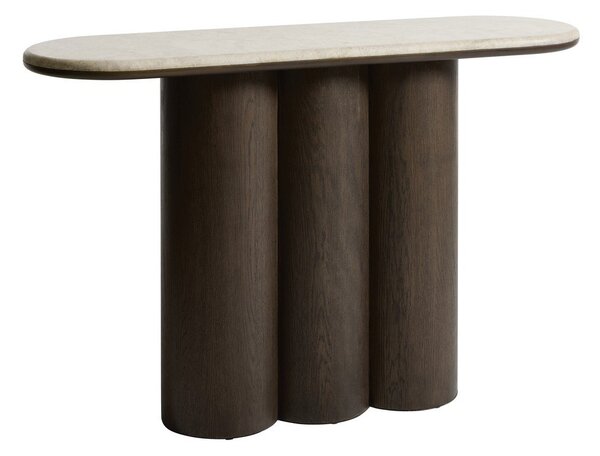Konsola z marmurowym blatem w ciemnym naturalnym kolorze 38x120 cm Piazze – Unique Furniture