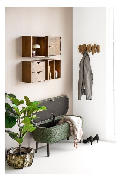 Zielona ławka z materiału bouclé Harlow – House Nordic