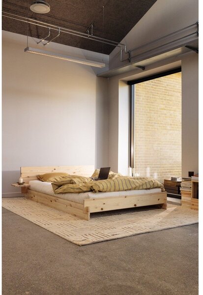 Łóżko dwuosobowe z litego drewna sosnowego ze stelażem 180x200 cm w jasnym naturalnym kolorze Latch – Karup