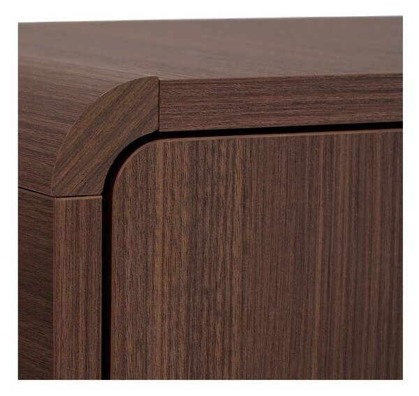 Szafka pod TV w dekorze orzecha w ciemnym naturalnym kolorze 180x52x34 cm Mirel – Nordure
