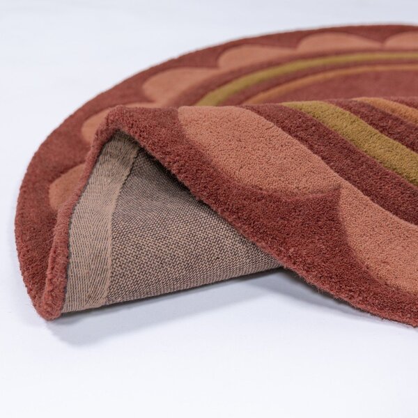 Bordowy wełniany okrągły dywan tkany ręcznie ø 120 cm Lois – Flair Rugs