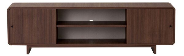 Szafka pod TV w dekorze orzecha w ciemnym naturalnym kolorze 180x52x34 cm Mirel – Nordure