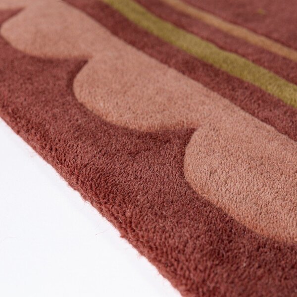 Bordowy wełniany okrągły dywan tkany ręcznie ø 120 cm Lois – Flair Rugs