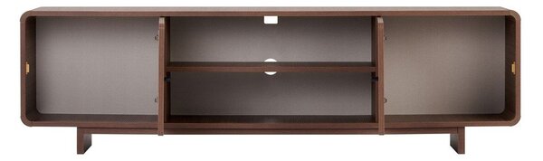 Szafka pod TV w dekorze orzecha w ciemnym naturalnym kolorze 180x52x34 cm Mirel – Nordure