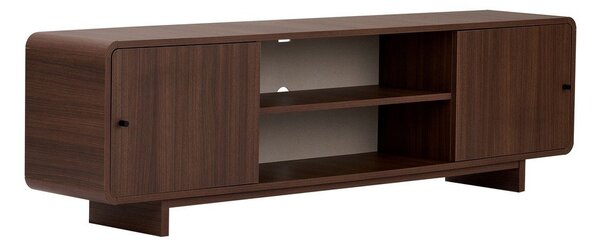 Szafka pod TV w dekorze orzecha w ciemnym naturalnym kolorze 180x52x34 cm Mirel – Nordure