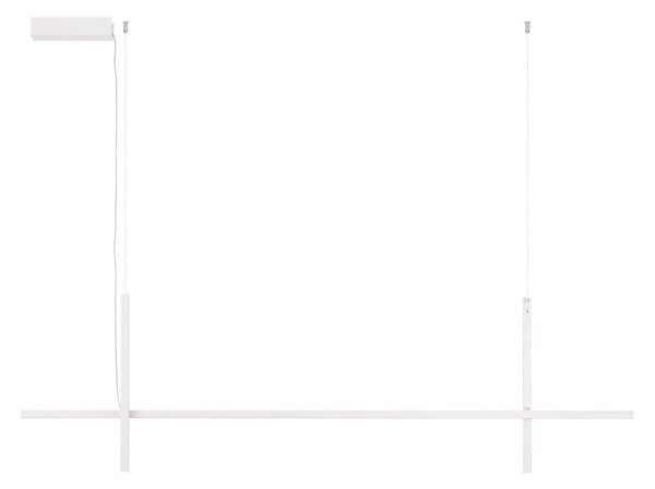 Aluminiowa lampa wisząca LED w matowym białym kolorze z kloszem ze szkła akrylowego Looma – Nova Luce