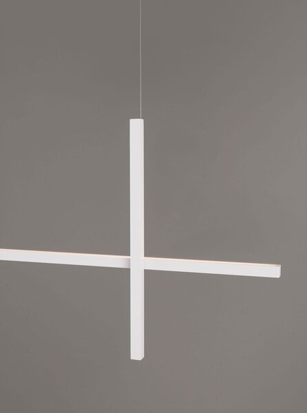 Aluminiowa lampa wisząca LED w matowym białym kolorze z kloszem ze szkła akrylowego Looma – Nova Luce