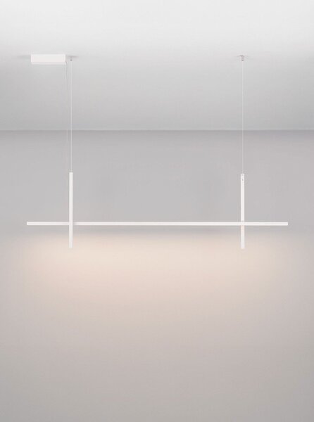 Aluminiowa lampa wisząca LED w matowym białym kolorze z kloszem ze szkła akrylowego Looma – Nova Luce