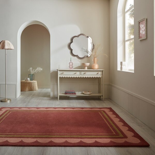 Bordowy wełniany dywan tkany ręcznie 120x170 cm Lois – Flair Rugs