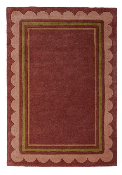 Bordowy wełniany dywan tkany ręcznie 120x170 cm Lois – Flair Rugs