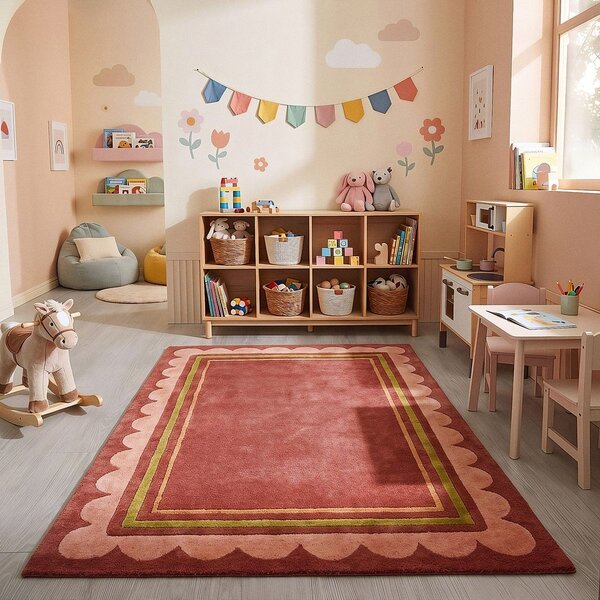 Bordowy wełniany dywan tkany ręcznie 120x170 cm Lois – Flair Rugs