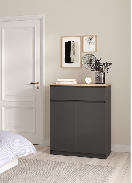 Ciemnoszara komoda 80x100x40 cm Naia – Tvilum