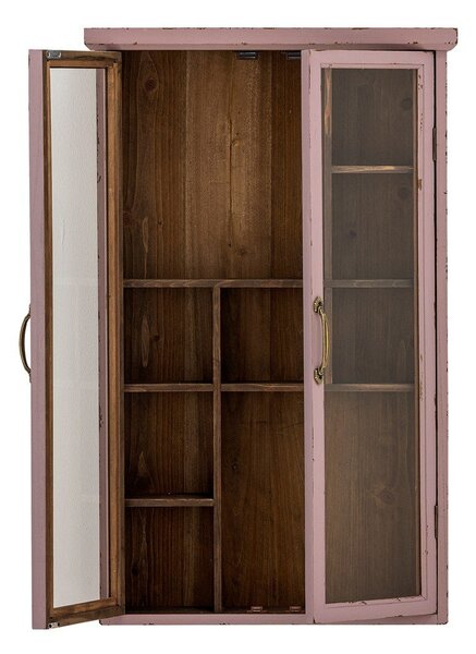 Szaroróżowa witryna z litego drewna jodłowego 50x80x14 cm Hazem – Bloomingville