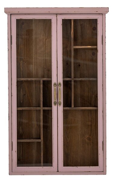 Szaroróżowa witryna z litego drewna jodłowego 50x80x14 cm Hazem – Bloomingville