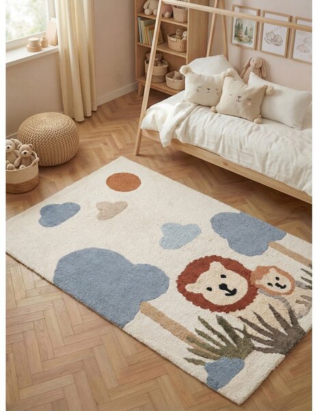 Kremowy bawełniany dywan dziecięcy odpowiedni do prania/tkany ręcznie 140x200 cm Snuggle Lionel – Hanse Home