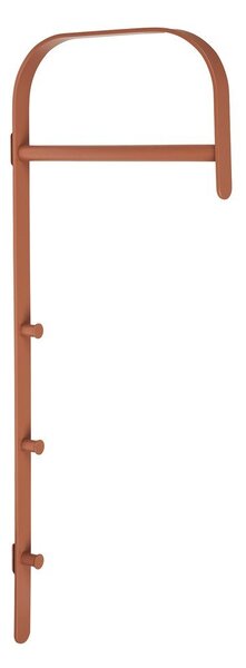 Koniakowy metalowy stojak na ubrania ścienny 30x80x3 cm Gresto – House Nordic