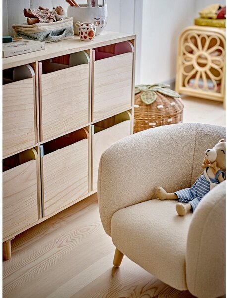 Biały fotel dziecięcy z materiału bouclé Cade – Bloomingville Mini
