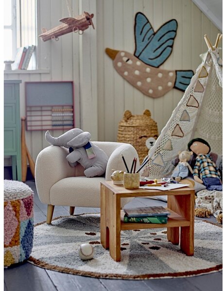 Biały fotel dziecięcy z materiału bouclé Cade – Bloomingville Mini