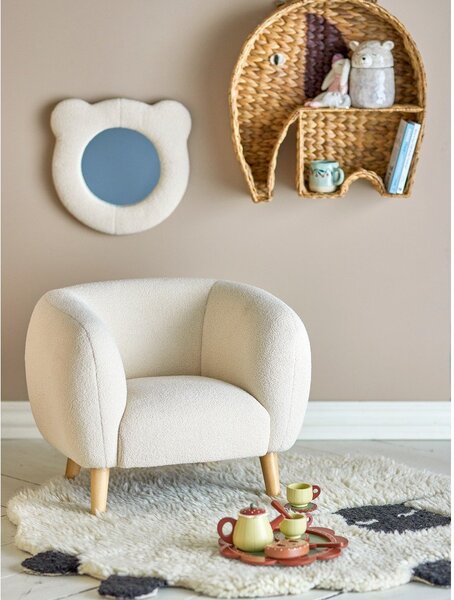 Biały fotel dziecięcy z materiału bouclé Cade – Bloomingville Mini